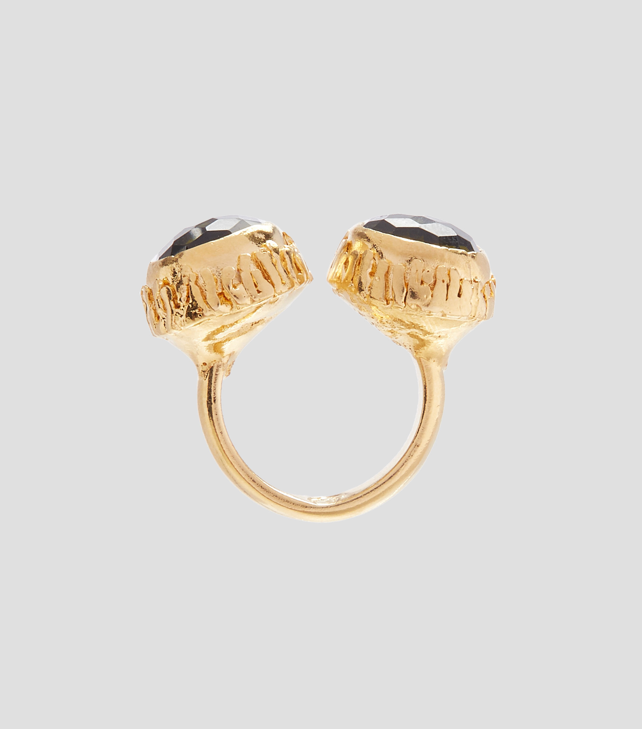 Anillo Cuff Plano con Cuarzo Mujer